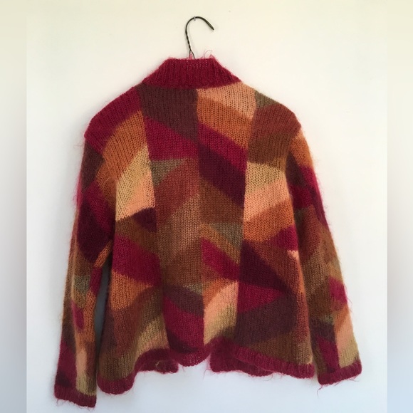 Funky 90s Talbots Chunky Colorful Cardigan - Picture 2 of 3